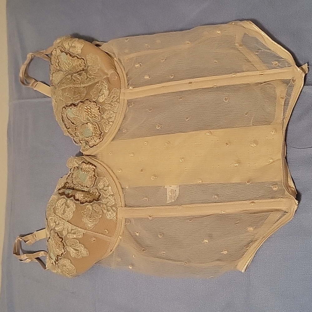 NEFER Italian Lingerie Sheer Bustier  with Gorgeous embroidery details